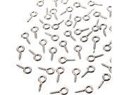 SODIAL 100pcs Small Tiny Mini Eye Pins Eyepins Hooks Eyelets Screw Threaded silver gold copper 8x3.5mm for jewelry