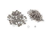 SODIAL 100 Iron Silver Round Rivet Screw Studs 6mm for Jewelry