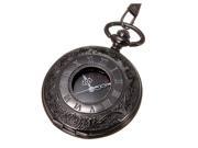 SODIAL Vintage Steampunk Black Roman Numerals Necklace Quartz Pendant Pocket Watch Gift