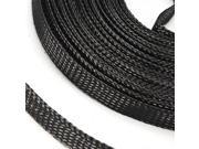 SODIAL 10M Flex. fabric hose braided hose cable protection cable conduit Black 20mm