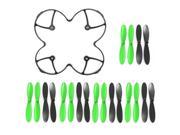 SODIAL HUBS Helix Blades Props 20 sets Black / Green Helix for HUBSAN X4 H107 H107L H107C H107D Quadcopter and Helix Protector Cover Protection Blades