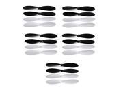 SODIAL For Hubsan X4 H107L Rotor Blades Propellers Props RC Quadcopter Spare Parts (5 sets White-Black Propellers Blades)+ 1 Carabiner