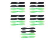 SODIAL 10 pairs propeller Kit for Hubsan X4 H107 RC Quadcopter Drone (Black, Green)