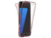 SODIAL 360 Degree Mobile Phone Case Cover Protective Case TPU Case Front + Back for Samsung Galaxy S7 Rose gold