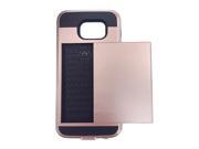 SODIAL Card pocket ShockProof Slim Hybrid Wallet Case Cover for Samsung Galaxy S6 Rose gold SODIAL Card pocket ShockProof Slim Hybrid Wallet Case Cover for Samsung Galaxy S6 Rose gold