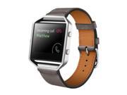 SODIAL Luxury Leather Watch Band Wrist Replacement Strap For Fitbit Blaze Smart Watch Gray
