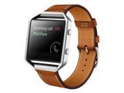 SODIAL Luxury Leather Watch Band Wrist Replacement Strap For Fitbit Blaze Smart Watch Brown