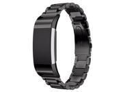 SODIAL Luxury Replacement Stainless Steel Watch Band Strap For Fitbit Charge 2, Black
