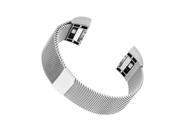 SODIAL Milanese Loop Stainless Steel Bracelet Smart Watch Strap with Unique Magnet Lock For Fitbit Charge 2 Replacement Wristbands, Silver