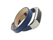 SODIAL Replacement Genuine Leather Band Strap Bracelet For Fitbit Alta Fitness TrackerColour:Blue (Double Tour)