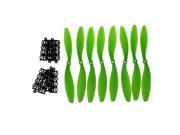 SODIAL 8x 1045 Plastic CW CCW Airplane Propeller For F450 F550 Quadcopter Green