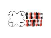 SODIAL 20 piece set Propeller blades with Helices Protective cover For HUBSAN X4 H107 H107C H107D Quadcopter, Black+Red