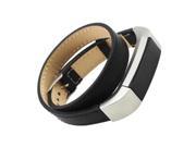 SODIAL Replacement Genuine Leather Band Strap Bracelet For Fitbit Alta Fitness TrackerColour:Black (Double Tour)