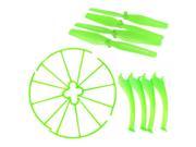 SODIAL For Syma X5HC X5HW Spare Parts Main Propellers & Protective Propeller Guard & Landing Skid for RC Mini Quadcopter Toy- Green