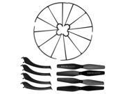 For Syma X5HC X5HW Spare Parts Main Propellers & Protective Propeller Guard & Landing Skid for RC Mini Quadcopter Toy- Black