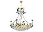 Empire Collection 6 light Gold Finish and Clear Crystal Chandelier