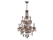 Provence Collection 12 Light Chrome Finish and Amber Crystal Chandelier Two 2 Tier
