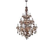Provence Collection 25 light Chrome Finish and Amber Crystal Chandelier Three 3 Tier