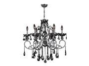 Kronos Collection 6 light Chrome Finish and Smoke Crystal Chandelier
