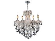 Olde World Collection 5 light Chrome Finish and Clear Crystal Chandelier