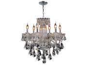 Olde World Collection 6 light Chrome Finish and Clear Crystal Chandelier