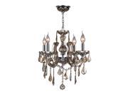 Catherine Collection 4 Light Chrome Finish and Golden Teak Crystal