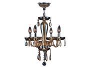 Gatsby Collection 4 light Chrome Finish and Amber Hand blown Glass Chandelier