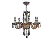 Gatsby Collection 6 light Chrome Finish and Amber Blown Glass Chandelier