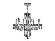 Gatsby Collection 6 Light Chrome Finish and Clear Blown Glass Chandelier