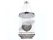 Saturn Collection 7 Light Chrome Finish and Clear Crystal Galaxy Chandelier CLEARANCE