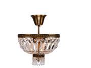 Metropolitan Collection 3 light Antique Bronze Finish and Clear Crystal Semi Flush Mount Ceiling Light