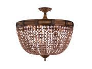 Winchester Collection 9 Light Antique Bronze Finish and Clear Crystal Semi Flush Mount Ceiling Light