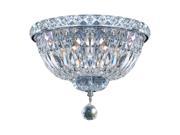 Empire Collection 4 light Chrome Finish and Clear Crystal Flush Mount Ceiling Light