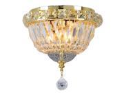 Empire Collection 3 light Gold Finish and Clear Crystal Flush Mount Ceiling Light