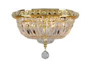 Empire Collection 4 light Gold Finish and Clear Crystal Flush Mount Ceiling Light
