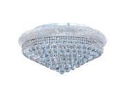 Empire Collection 15 light Chrome Finish and Clear Crystal Flush Mount Ceiling Light