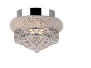Empire Collection 3 light Chrome Finish and Clear Crystal Flush Mount Ceiling Light