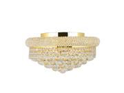 Empire Collection 8 light Gold Finish and Clear Crystal Flush Mount Ceiling Light