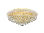 Empire Collection 15 light Gold Finish and Clear Crystal Flush Mount Ceiling Light