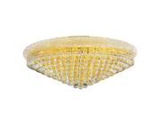 Empire Collection 20 light Gold Finish and Clear Crystal Flush Mount Ceiling Light
