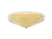 Empire Collection 33 light Gold Finish and Clear Crystal Flush Mount Ceiling Light