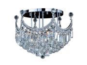 Empire Collection 9 light Chrome Finish and Clear Crystal Flush Mount Ceiling Light