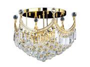 Empire Collection 9 light Gold Finish and Clear Crystal Flush Mount Ceiling Light