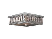Athens Collection 6 light Chrome Finish and Clear Crystal Flush Mount Ceiling Light