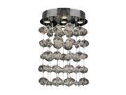Effervescence Collection 5 light Chrome Finish and Clear Crystal Bubble Flush Mount Ceiling Light