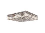 Cascade Collection 12 light Chrome Finish and Clear Crystal Flush Mount Ceiling Light