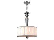 Gatsby Collection 3 light Chrome Finish and Clear Crystal Mini Pendant Light with White Fabric Shade