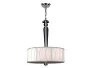 Gatsby Collection 4 light Chrome Finish and Clear Crystal Mini Pendant with White Drum Shade