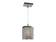 Prism Collection 1 light Chrome Finish and Clear Crystal Mini Pendant Light