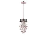 Icicle Collection 1 Light Chrome Finish and Clear Crystal Mini Pendant Light